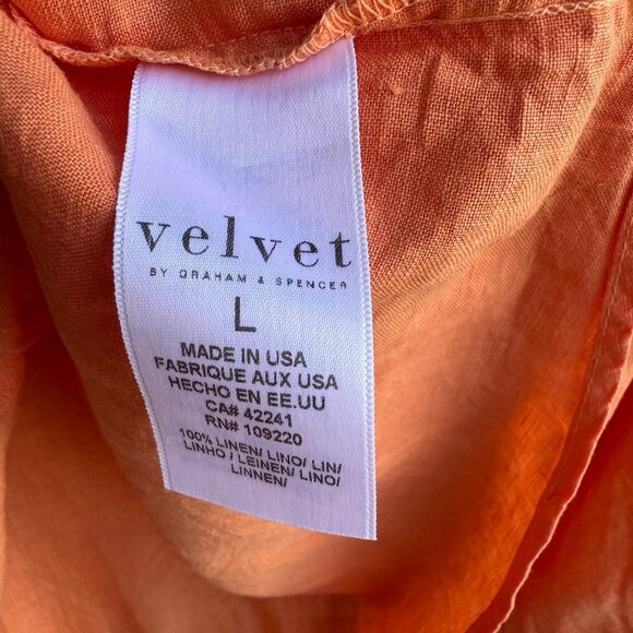 Velvet by Graham & Spencer Long Sleeve Button Up 100% Linen Shirt Women's Size L - Picture 4 of 8